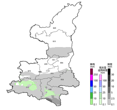 15日08时-16日08时降水落区预报图