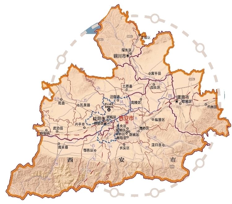 西安都市圈发展规划范围示意图。 省发展改革委供图