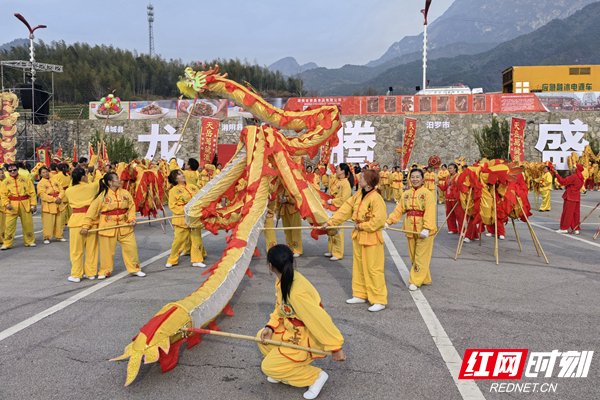 各具民间特色的舞龙表演。