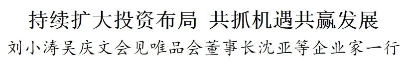 刘小涛吴庆文会见唯品会董事长沈亚等企业家一行