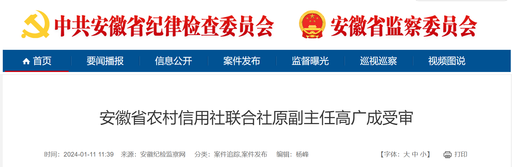 图片来源:安徽省监察委员会官网