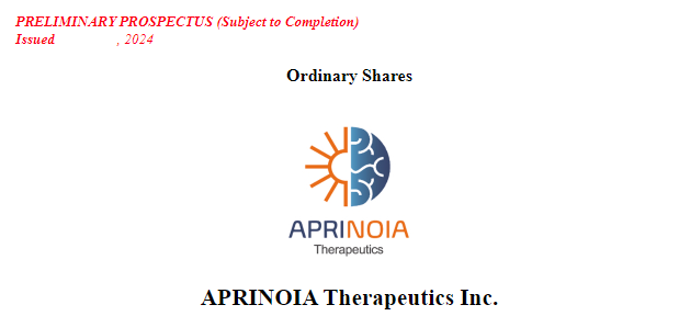 苏州新旭医药的母公司APRINOIA Therapeutics，递交招股书、拟赴美国上市，东诚药业为单一最大股东