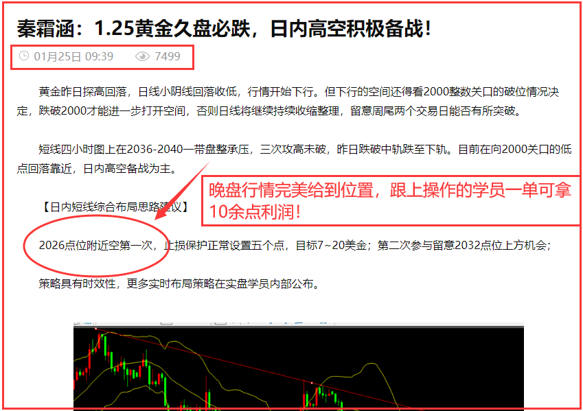 秦霜涵：2.1黄金冲高回落是常态，日内多空皆有盈利点位！