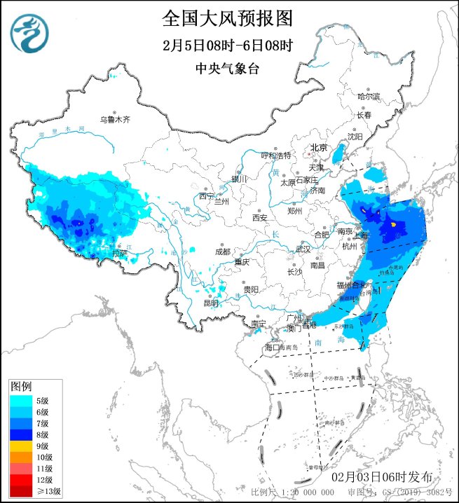 中央气象台：大风预报72小时