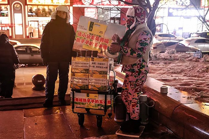 街头的商贩。