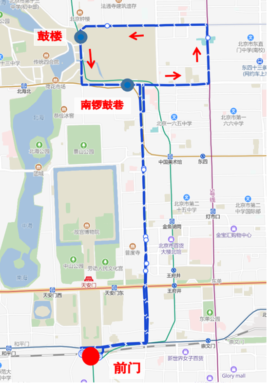 通游新春专线17（夜景）路由示意图