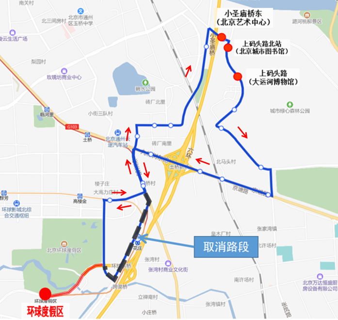 通游专线2调整后路由示意图