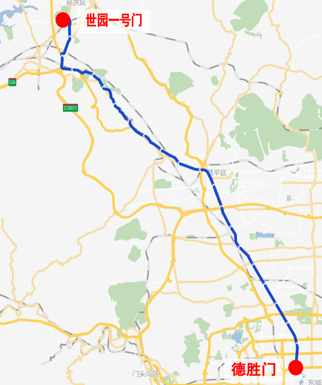 通游新春专线13（景区）路由示意图