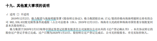 截图自格力电器2019年年报