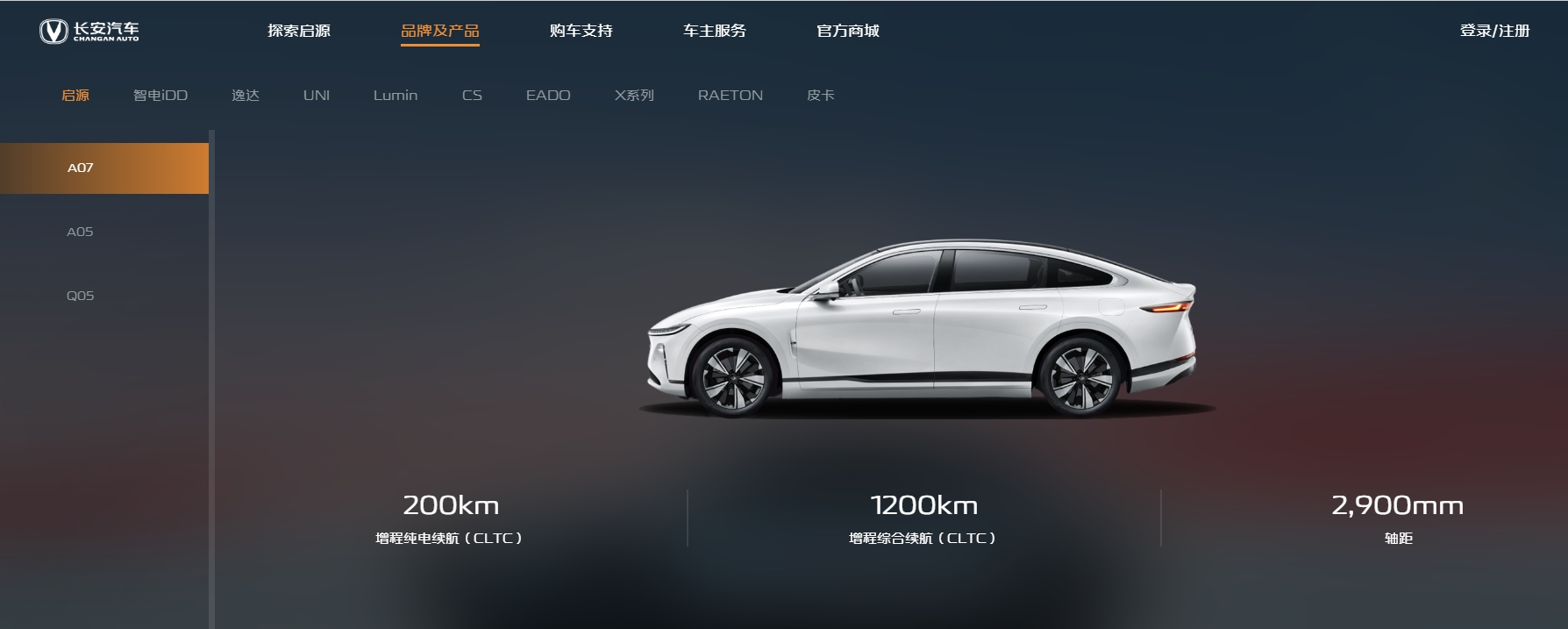 图片来源:长安汽车官网