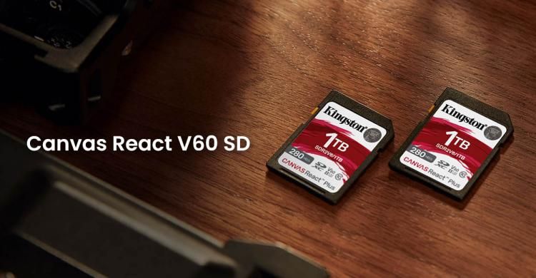 金士顿推出 Canvas React Plus V60 SD 卡：最高读取 280 MB/s