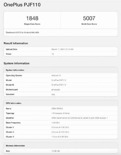 һAce 3VGeekbenchƽ̨ȫ׷7+ Gen3