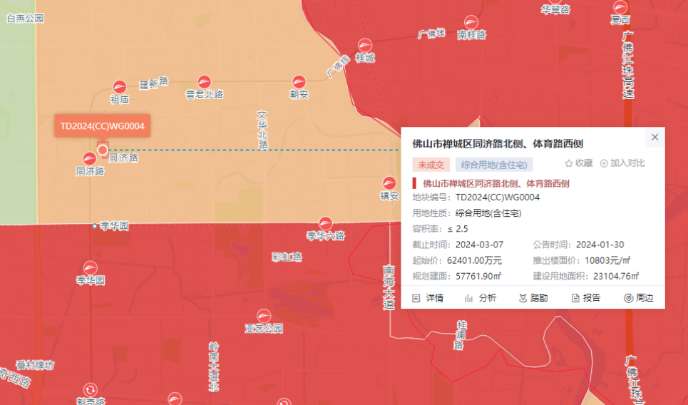 龙湖集团拿下的佛山地块位置 图片来源:中指研究院