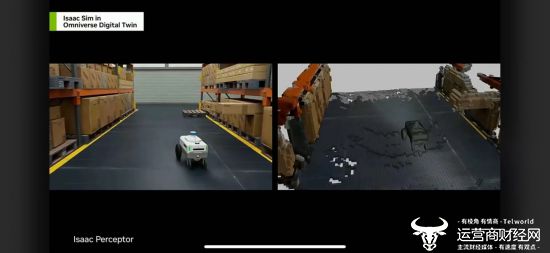 图:现场视频演示的自主移动机器人Nova Carter AMR
