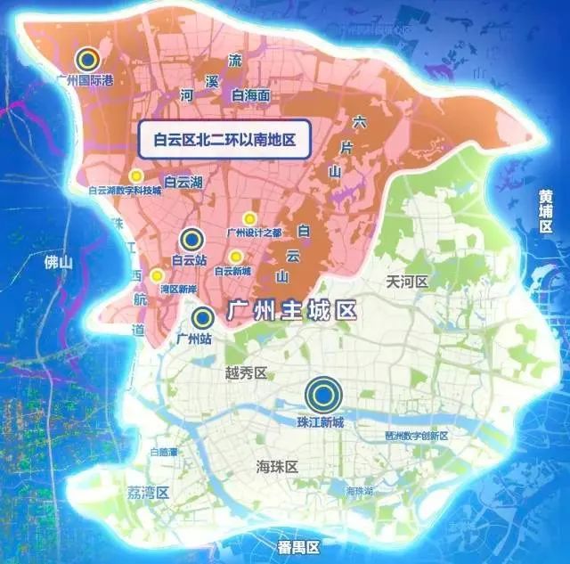 广州主城区空间范围。来源:广东发布