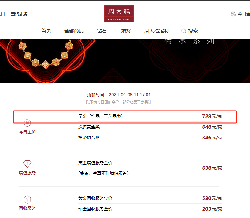 图片来源:周大福官网截图