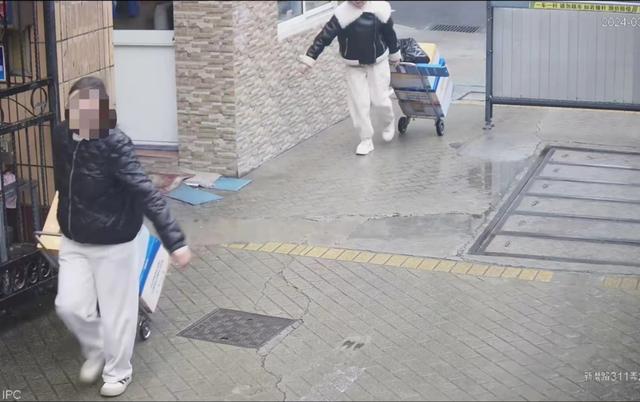 公共视频记录了两名女子频繁出入小区推销(警方供图)