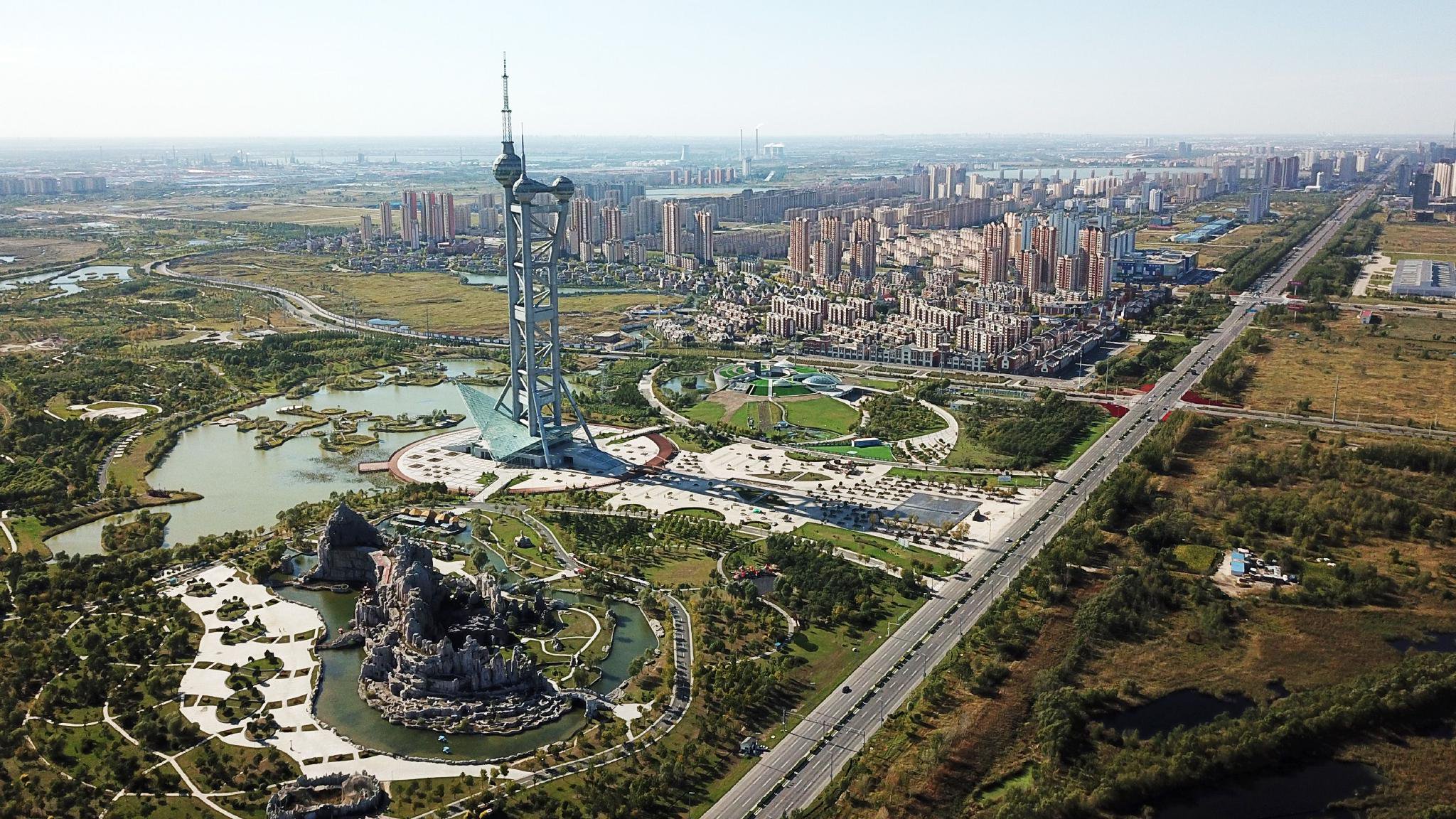 大慶城區一景(無人機照片)。新華社記者 王建威 攝