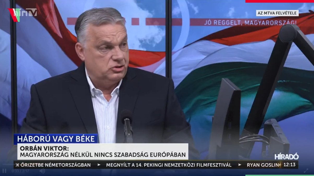 匈牙利電視台Hír TV報導節目截圖