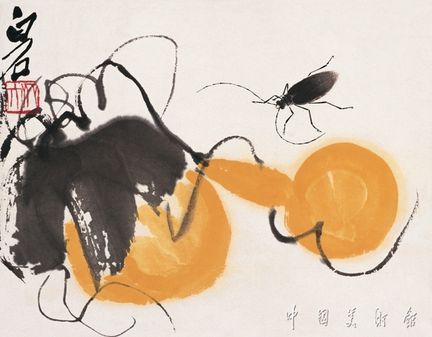 《葫蘆天牛》 齊白石  1945年  中國畫  23.2×29.6cm 中國美術館藏