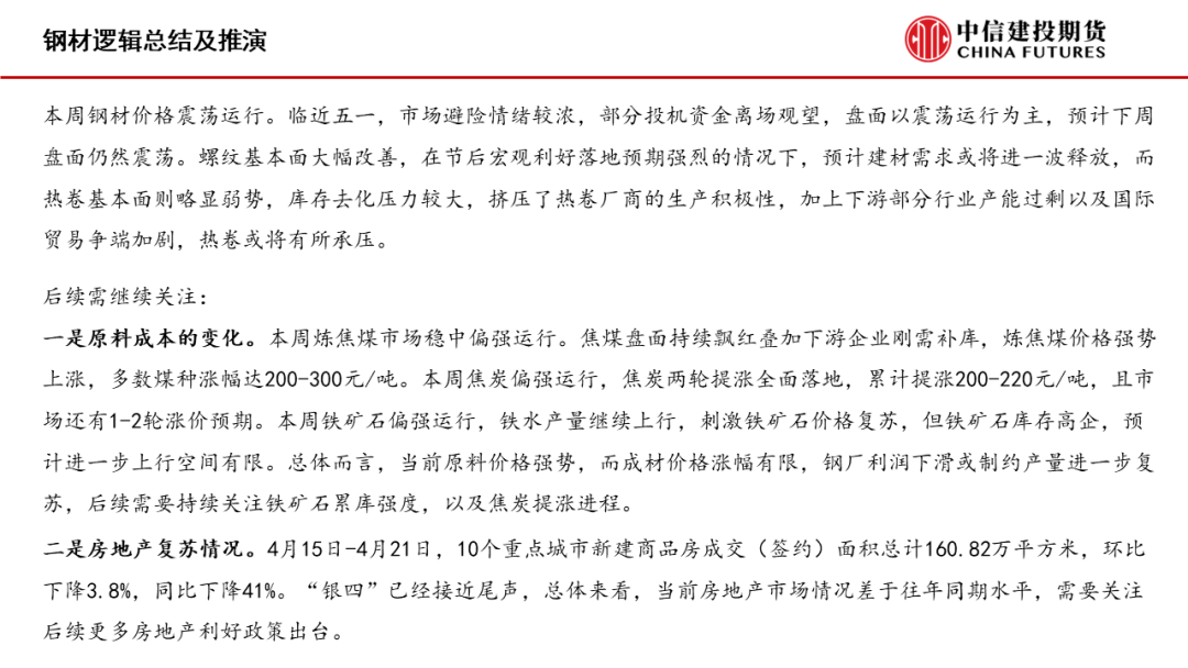 【建投黑色】钢材周报|焦炭提涨两轮落地，钢价震荡运行