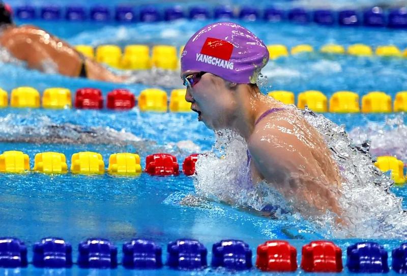 ▲2023年舉行的杭州亞運會上，楊暢斬獲女子100米蛙泳季軍