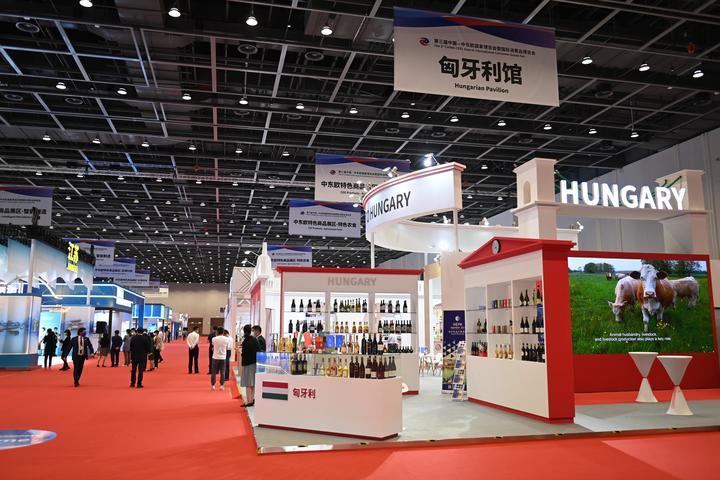 這是在浙江省寧波市舉行的第三屆中國—中東歐國家博覽會暨國際消費品博覽會上拍攝的匈牙利館（2023年5月16日攝）。