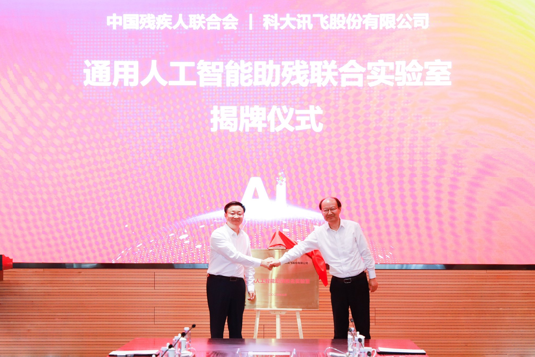 中国残联与科大讯飞在安徽省合肥市签署合作协议 记者王菲 摄
