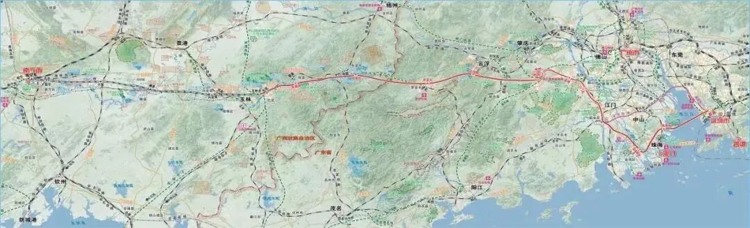 ▲南深高铁路线示意图