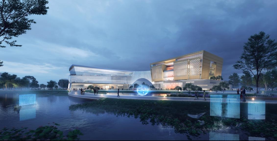 ▲博物馆、图书馆效果图