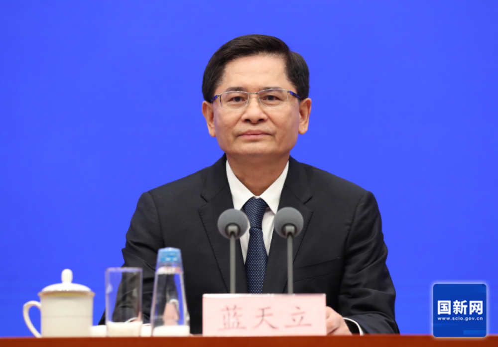 (廣西壯族自治區黨委副書記、自治區人民政府主席藍天立。圖片來源:國新網。)