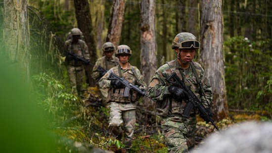 近日,三連官兵在巡邏途中穿過密林。本文圖片由李盛林攝