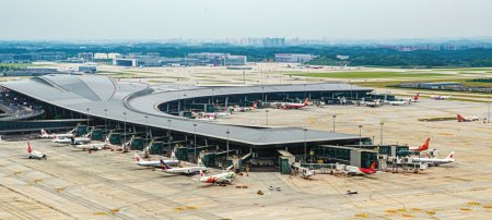 投运已满三周年的天府机场。天府机场供图