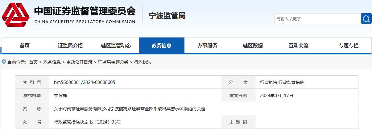来源:宁波证监局网站
