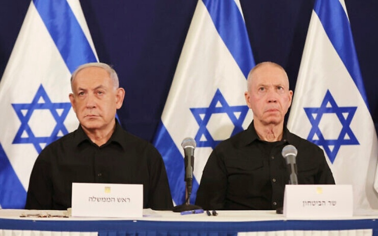 △以色列总理内塔尼亚胡（左）与国防部长加兰特（右）（资料图）