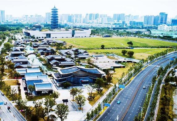 鸟瞰大运河非遗文化园。张孔生 摄