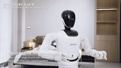 UniX AI人形機器人抓取衣服