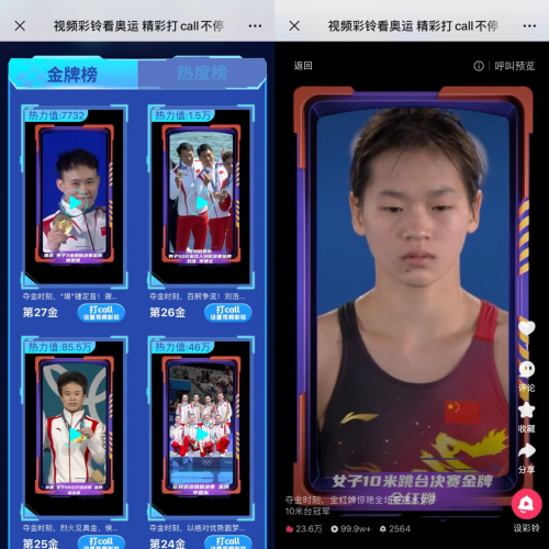 AI视频彩铃点燃奥运互动激情,成全民高人气助威搭子