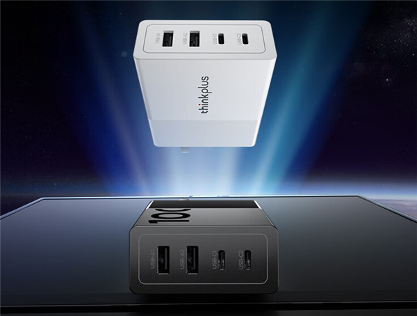 联想ThinkPlus光影氮化镓充电器上新:三口140W 369元、四口100W 249元