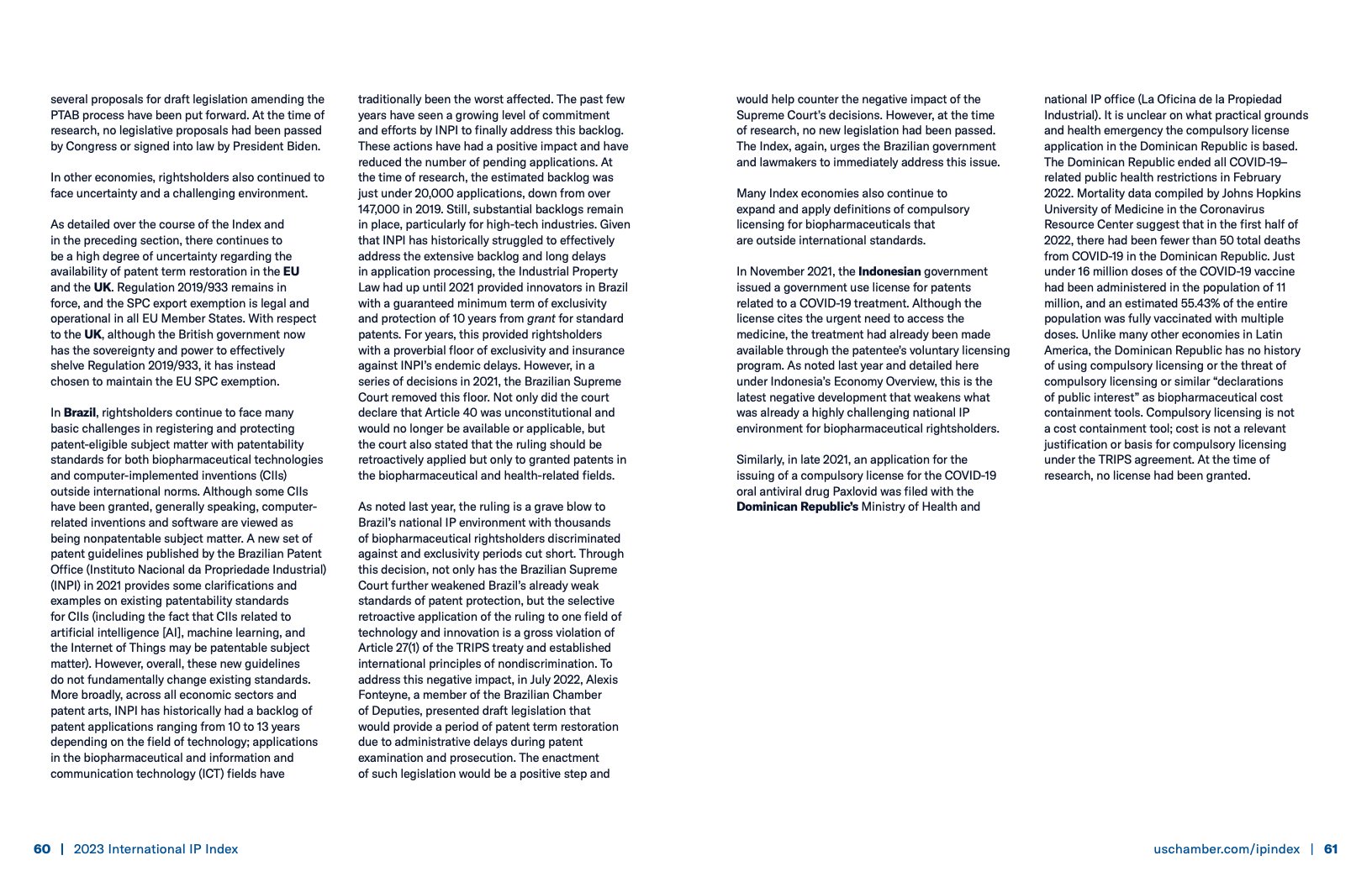 美国商会:2023年国际知识产权指数报告