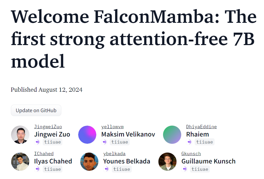 非Transformer架构站起来了!首个纯无注意力大模型,超越开源巨头Llama 3.1