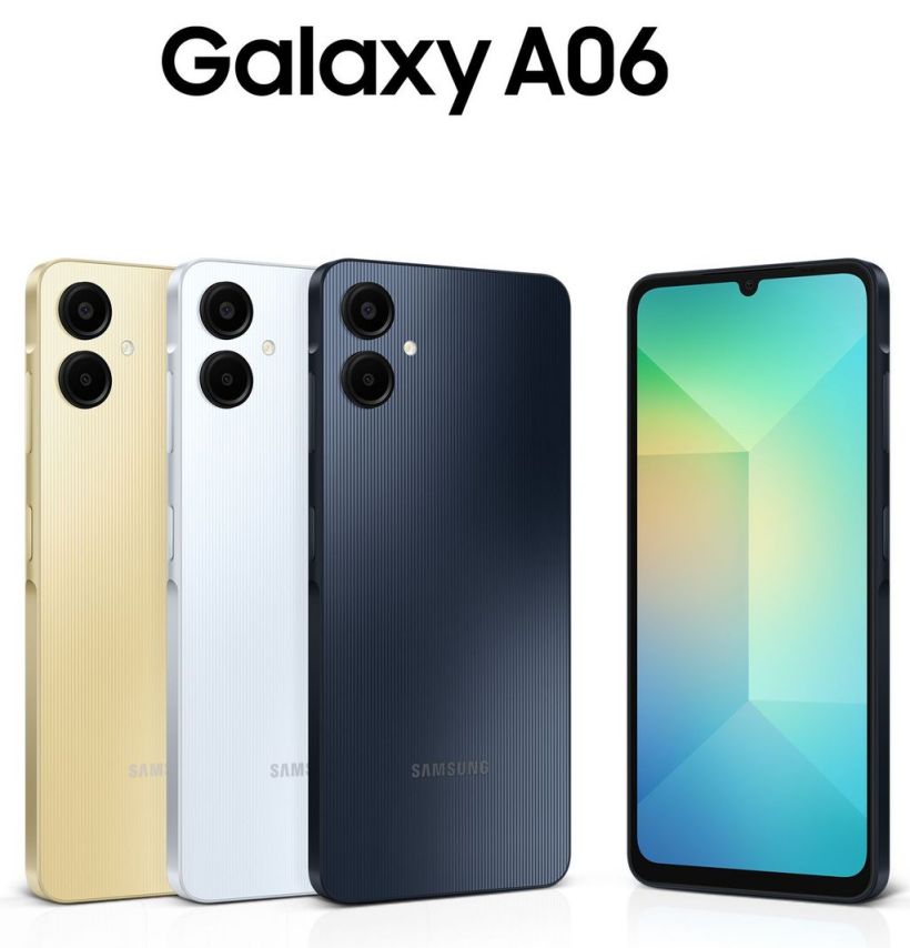 三星 Galaxy A06 手机渲染图曝光:联发科 Helio G85 芯片、6.7 英寸水滴屏