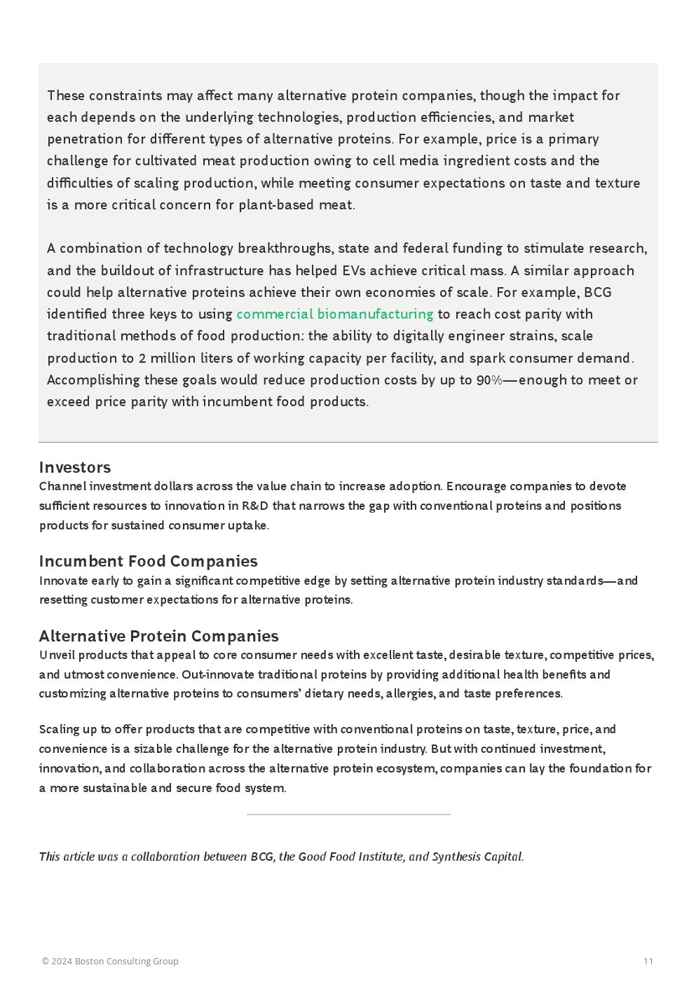 波士顿咨询:替代蛋白行业可以向电动汽车公司学习什么