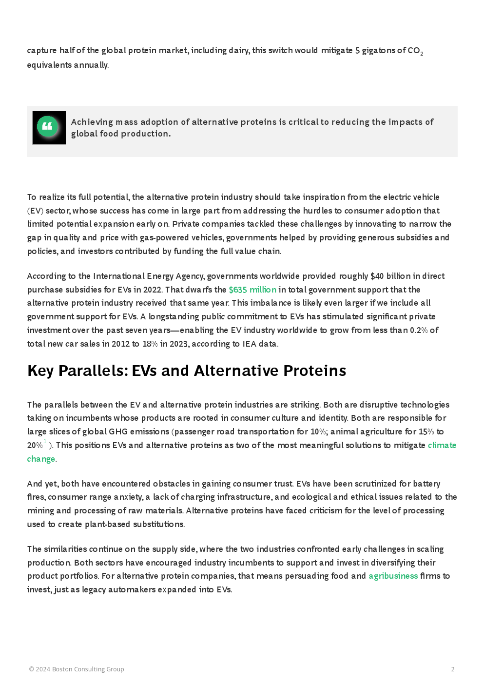 波士顿咨询:替代蛋白行业可以向电动汽车公司学习什么
