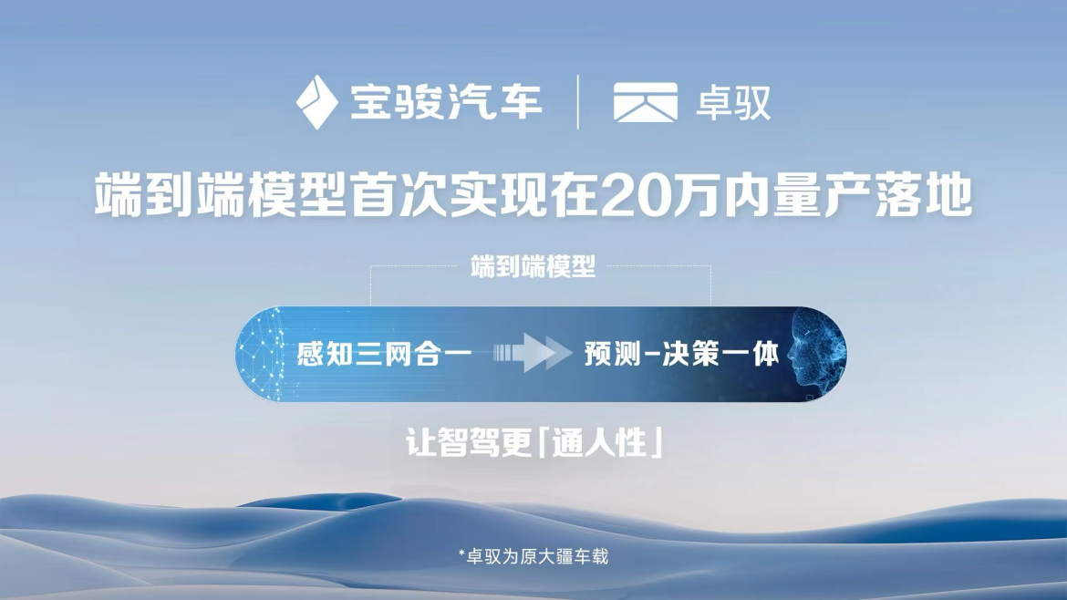 宝骏云海将首搭灵眸智驾 2.0 Max,号称首次在 20 万元内车型量产落地端到端