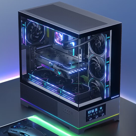 前部三旋钮数显面板,安耐美推出 Pano D58 全景 ATX 海景房机箱