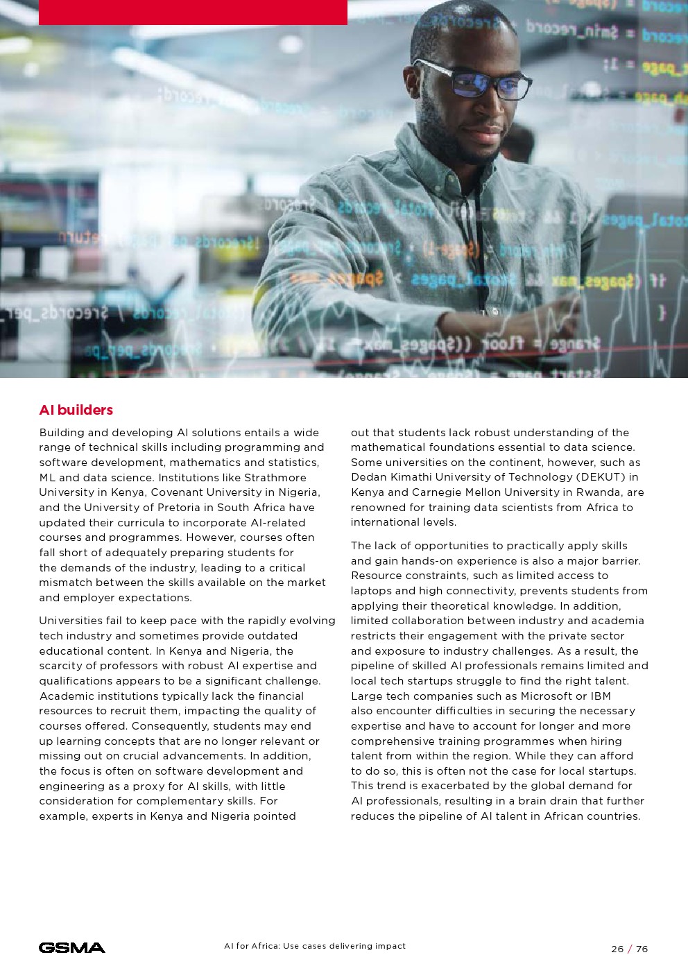 GSMA：非洲人工智能：产生影响的用例