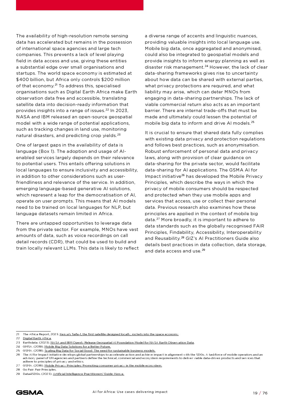 GSMA：非洲人工智能：产生影响的用例