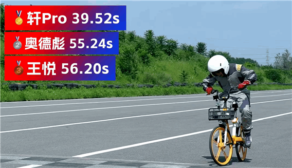 奥德彪骑二八大杠载着香蕉赛道飙车:绝杀职业车手的共享单车