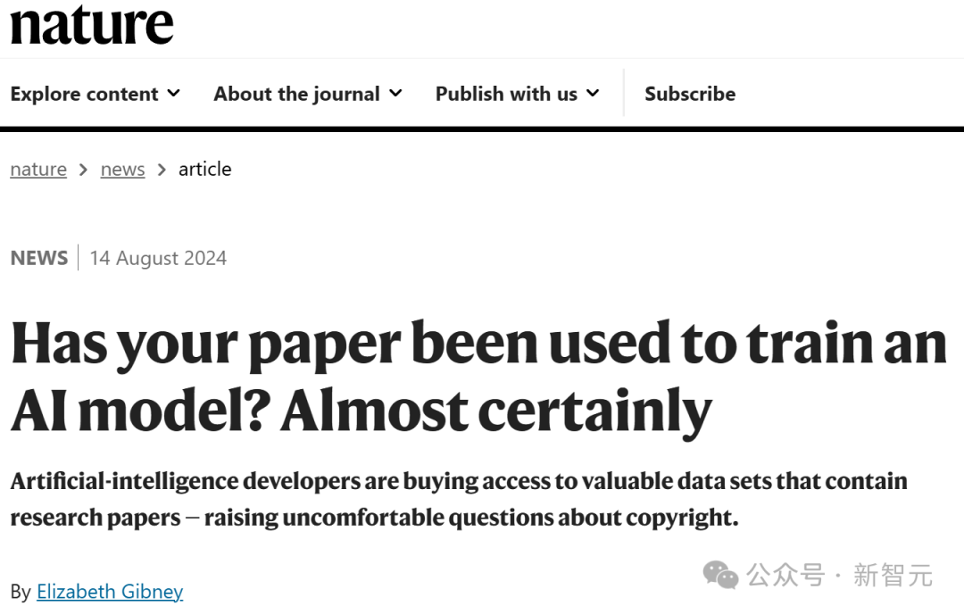 Nature 曝惊人内幕:论文被天价卖出喂 AI,作者 0 收入